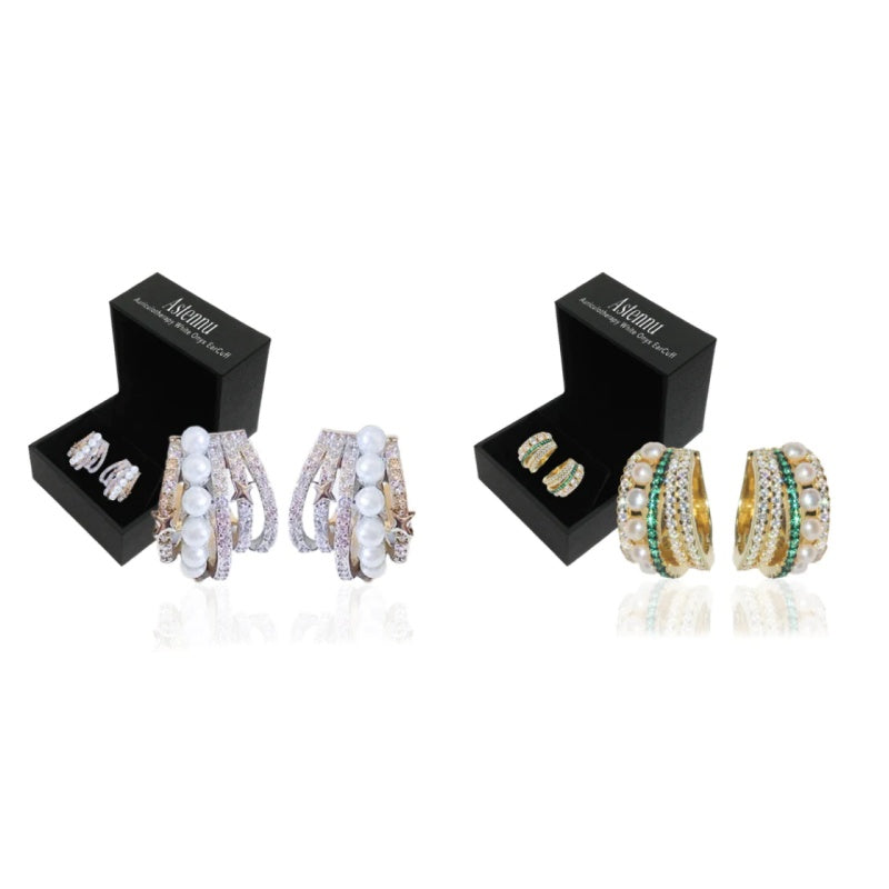 (Limited time discount đĽ last day)Histone Lymphvity Auriculotherapy White Onyx EarCuff