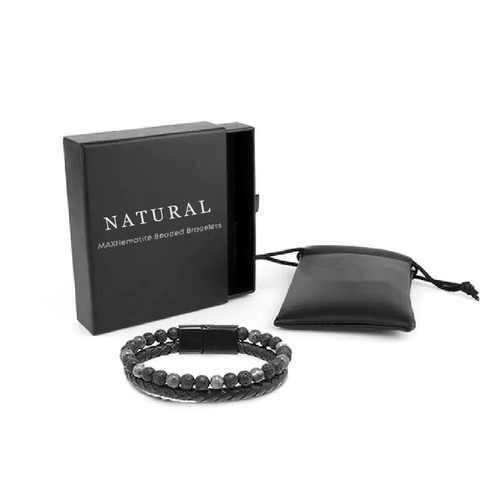 Histone Natural Agate Stone Leather Beaded Bracelet(Limited time discount 🔥 last day)