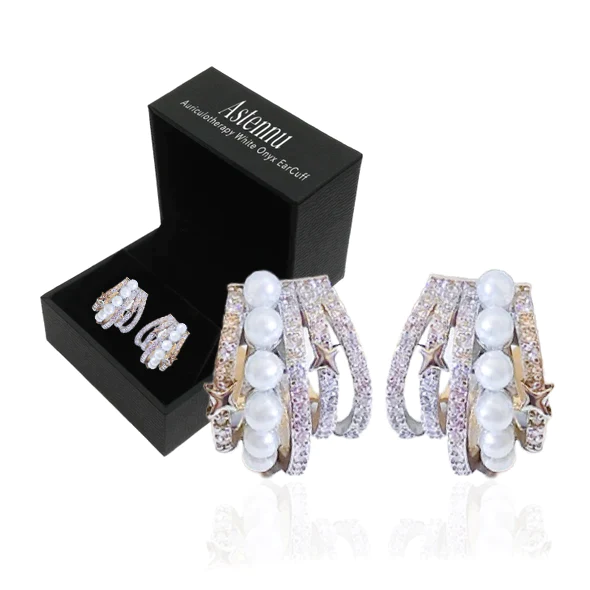 (Limited time discount đĽ last day)Histone Lymphvity Auriculotherapy White Onyx EarCuff