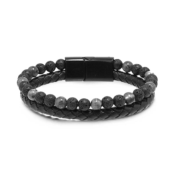 Histone Natural Agate Stone Leather Beaded Bracelet(Limited time discount 🔥 last day)