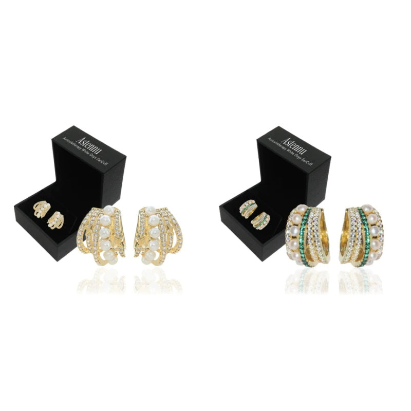 (Limited time discount 🔥 last day)Histone Lymphvity Auriculotherapy White Onyx EarCuff